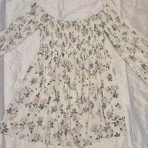 Torrid floral off the shoulder long sleeve dress